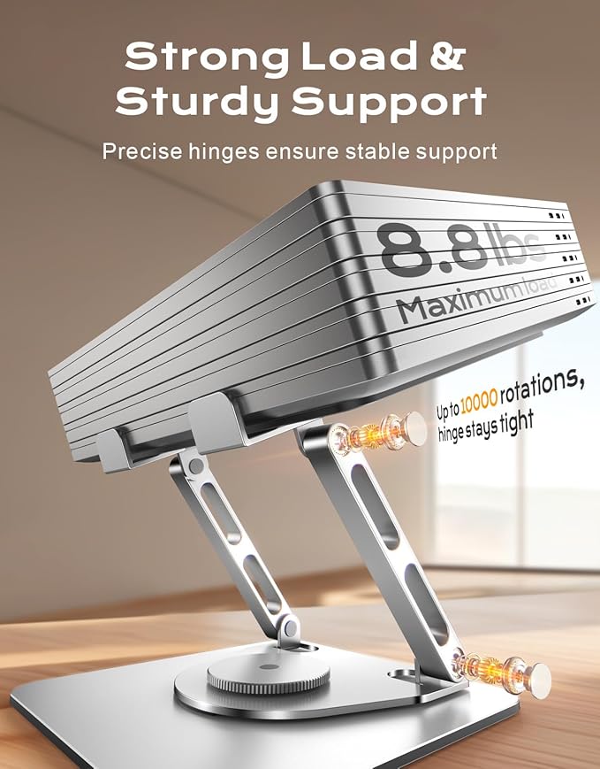 Laptop Stand for Desk 360° Flexible Rotating, Ergonomic Adjustable Laptop Riser