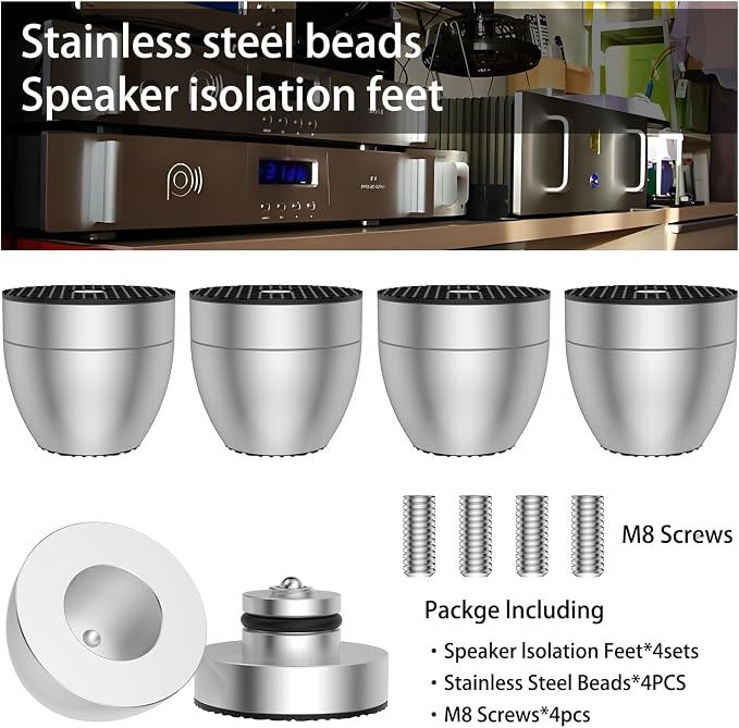 Audiocrast 4X HiFi Speaker Spike Pads Isolation Stand Feet, IF3033 Speaker