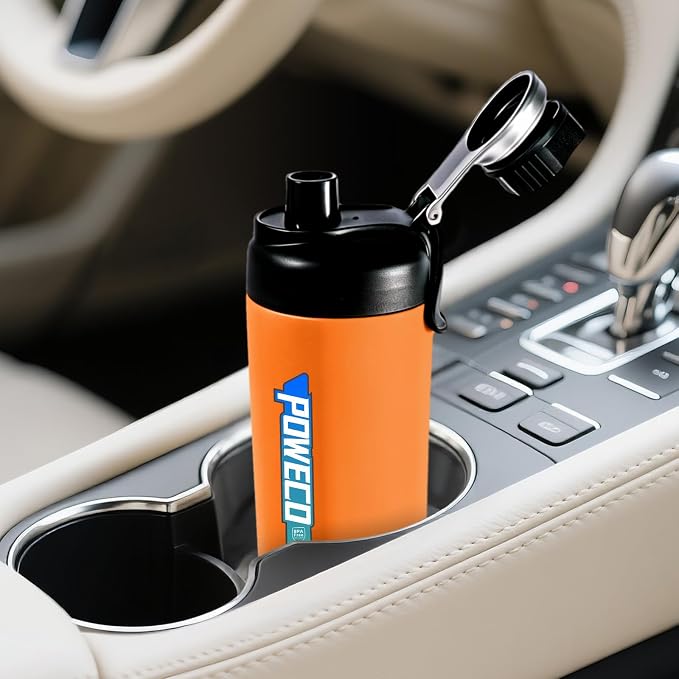 Ceramic Lined Water Bottle, 18 oz Insulated Travel Mug