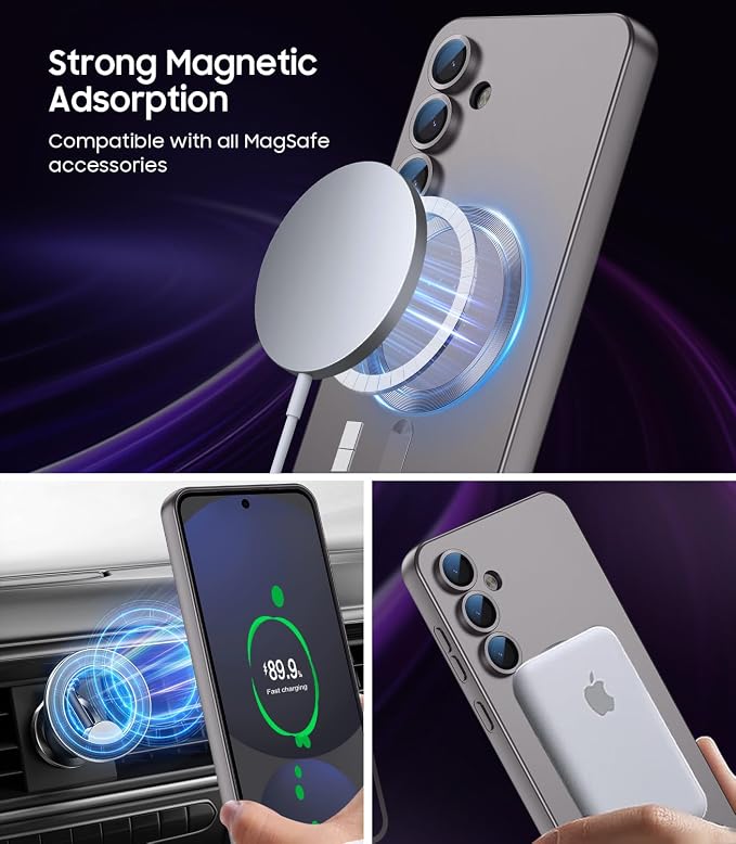 Magnetic for Samsung Galaxy S24 FE Case Slim Soft Silicone Bumper Shockproof
