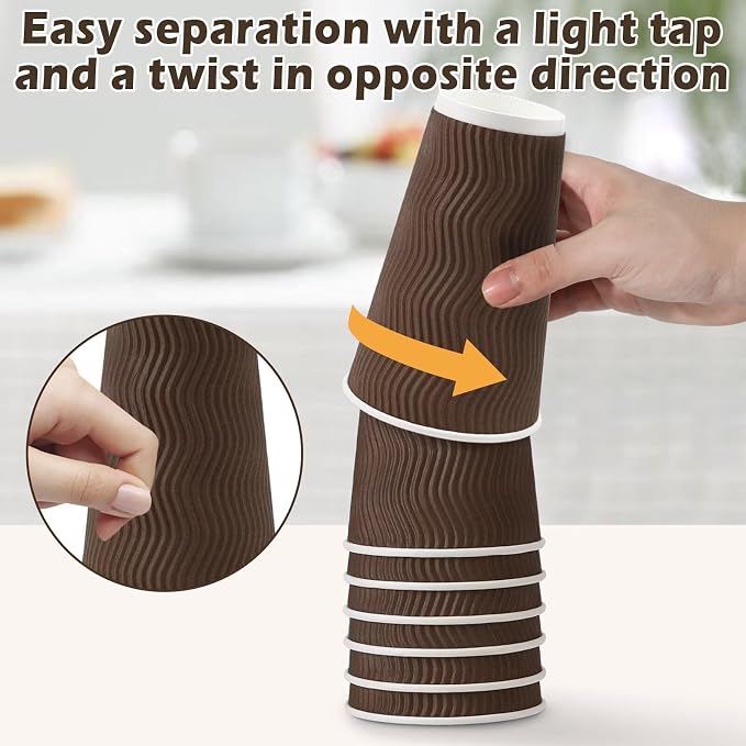 16 oz Insulated Disposable Paper Coffee Cups
