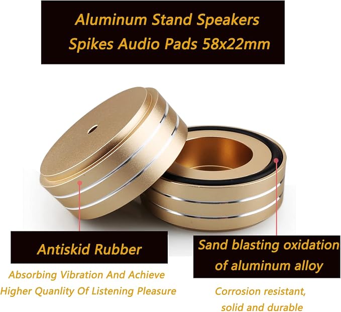 Tertullus 4 Pcs Speaker Feet Aluminum HiFi Turntable Feet Isolation Feet