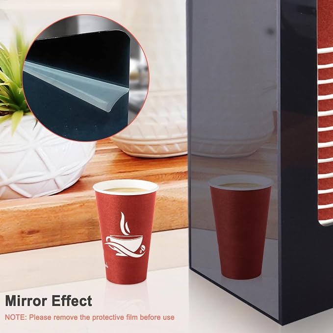 Coffee Cup Dispenser, Cup and Lid Organizer fits 5 to 16 oz Disposable Cups |