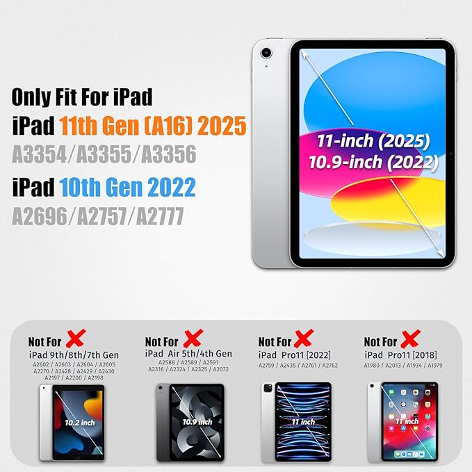 SEYMAC stock Case for iPad 11th/10th Generation 11''/10.9'' 2025/2022,