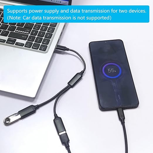 USB Splitter Cable 1FT, USB Type C Male to Dual USB A Female Y Splitter Adapter