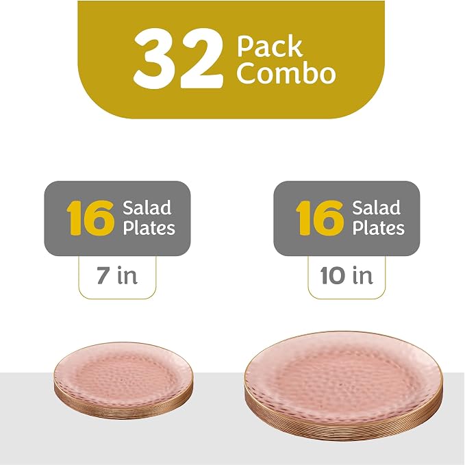 PLASTICPRO 32 Piece Combo Plates Set includes 16-7'' inch Plates & 16-10'' inch