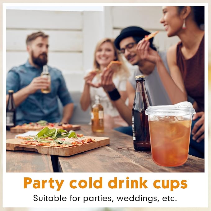 Baderke 50 Pcs Round Bottom Plastic Cups