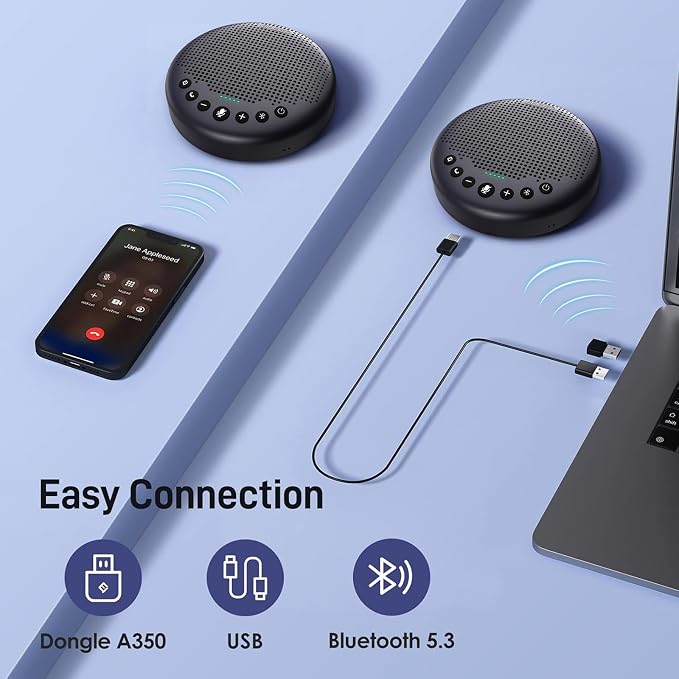 EMEET Conference Speaker and Microphone w/8 Mics, 360° Voice Pickup, Noise
