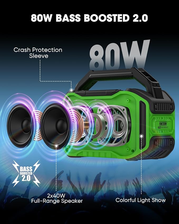 Speakers Bluetooth Wireless: 80W Loud Speaker
