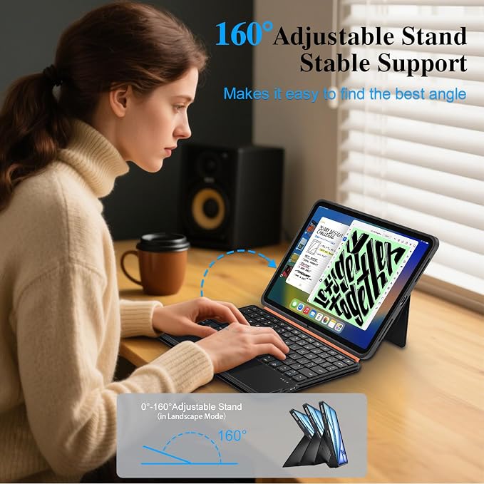Keyboard Case for iPad Air 11 inch M3 M2&Pro 11, Magnetic Detachable iPad A16