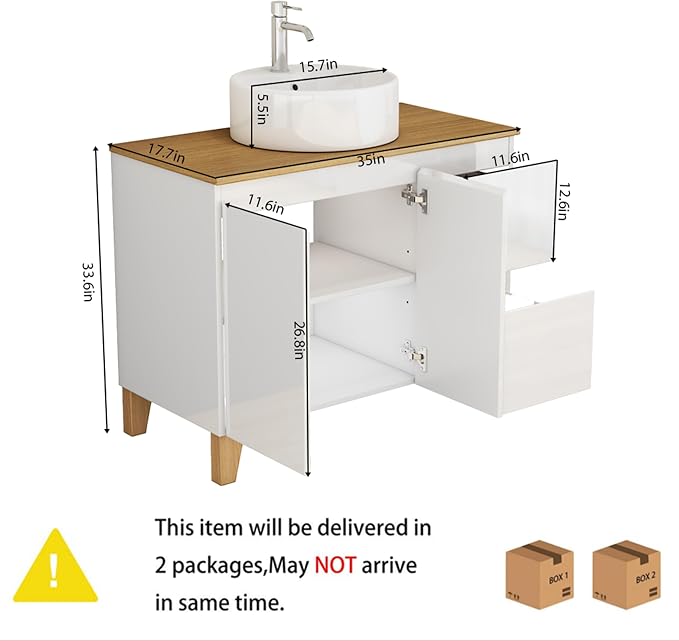 36-Inch Bathroom Vanity with Ceramic Sink Combo