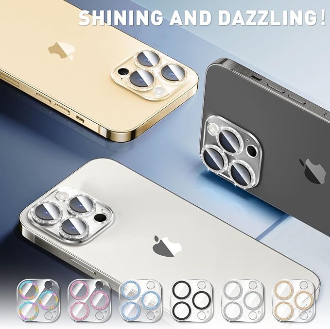 LucBuy 3PCS Sparkling Camera Lens Protector