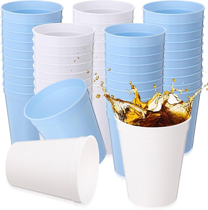Yungyan 36 Pack 16 oz Stadium Cups Reusable Plastic Cups Blank Drink Stadium
