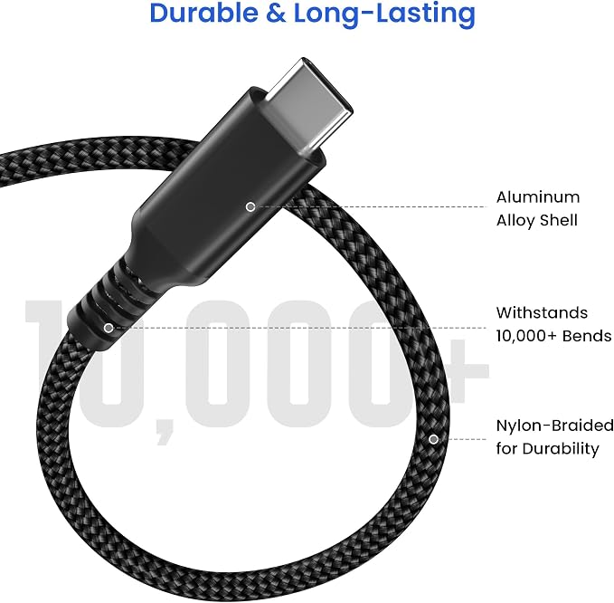 Elebase USB Type C to C 100W Cable 10FT