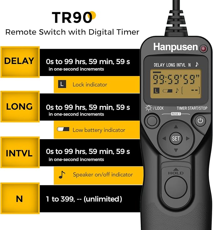 Camera Wired Timer Shutter Release, Camera Intervalometer Shutter Release Cords