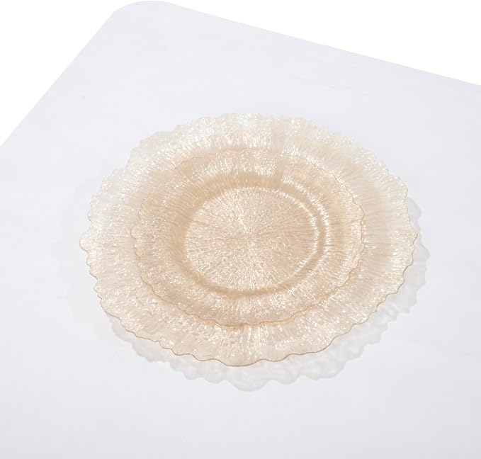 U-QE 60PCS Clear Coffee Plastic Plates