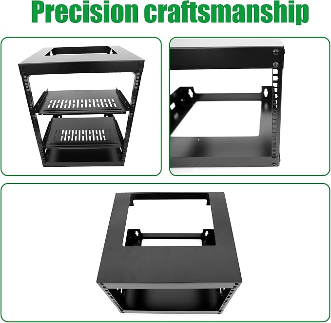 12U Wall Mount Open Frame 19 Inch Server Equipment Rack Wall Mountable Heavy