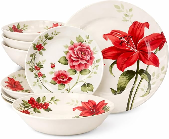 Tudor Royal 12-Piece Round Porcelain Dinnerware Set, Service