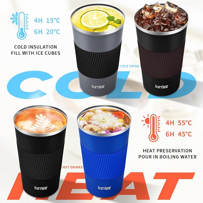 KETIEE Travel Coffee Mug 12oz: Insulated Travel Mug