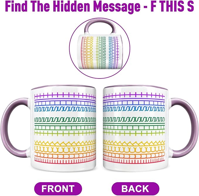 Fuck This Shit Hidden Message Coffee Mug 11OZ Ceramic Purple Cup | Funny Coffee