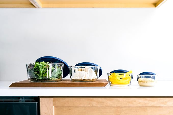 16-Piece Glass Food Storage Containers Set | Round, Microwave & Dishwasher Safe