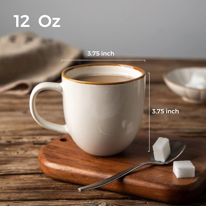 AmorArc 12oz Coffee Mugs, Ceramic Coffee Mugs set of 6