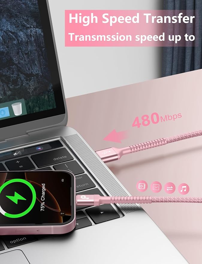 iPhone 16 USB C Cable Fast Charging, USB A to USB C Charger Cord, Upgraded