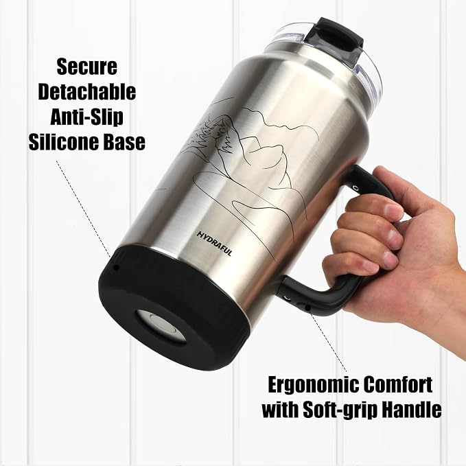 Hydraful 64 oz Tumbler with Handle and Straw