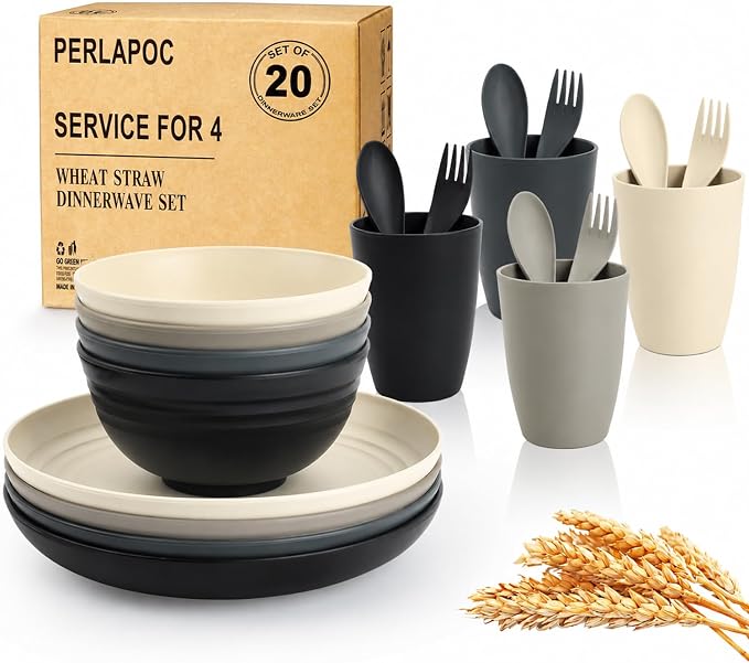 Wheat Straw Dinnerware Sets 20 PCS
