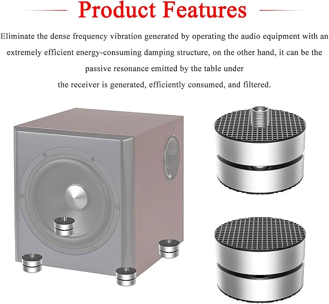 Audiocrast 4X HiFi Speaker Spike Pad Isolation Feet Stand Feet 40X23MM Shock