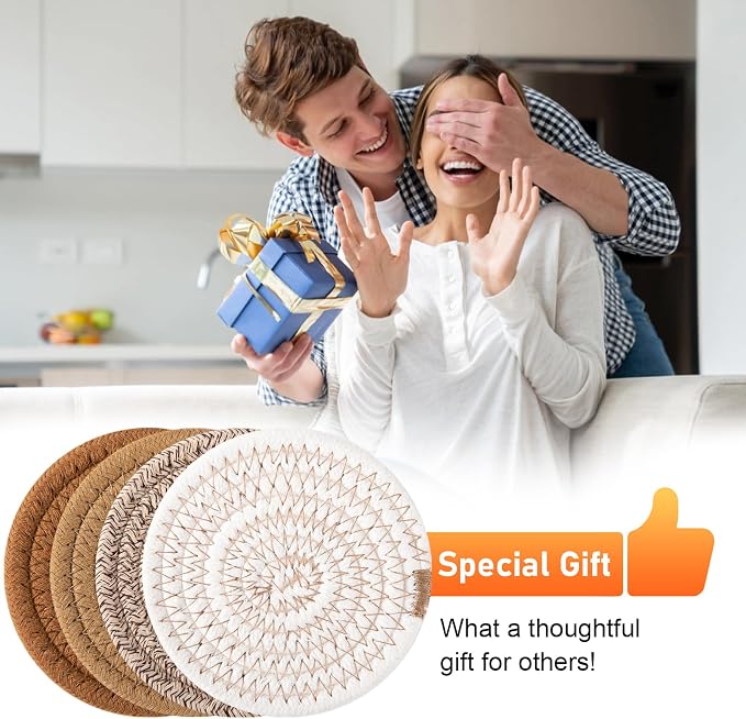 OIAHOMY 8 Pcs Coasters with Holder