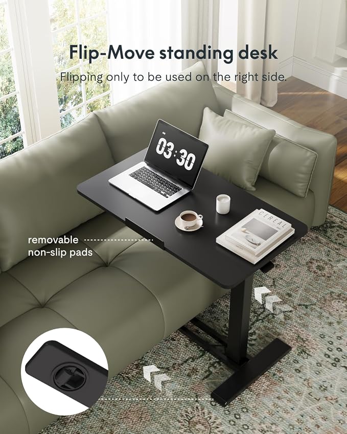 FLEXISPOT H7 PRO Mobile Standing Desk Adjustable Overbed Table Pneumatic