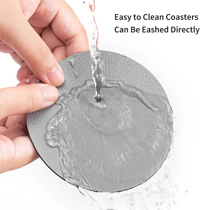 Faux Leather Drink Coasters