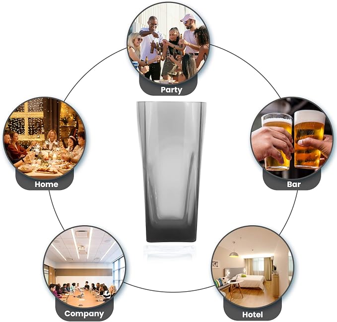 Top-spring 12 Oz Reusable Plastic Water Tumbler 6pcs Grey BPA Free | Thickened