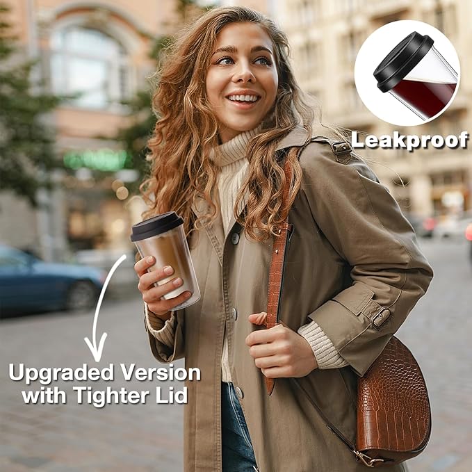 Qipecedm® 2 Packs Double Walled Glass Coffee Mugs