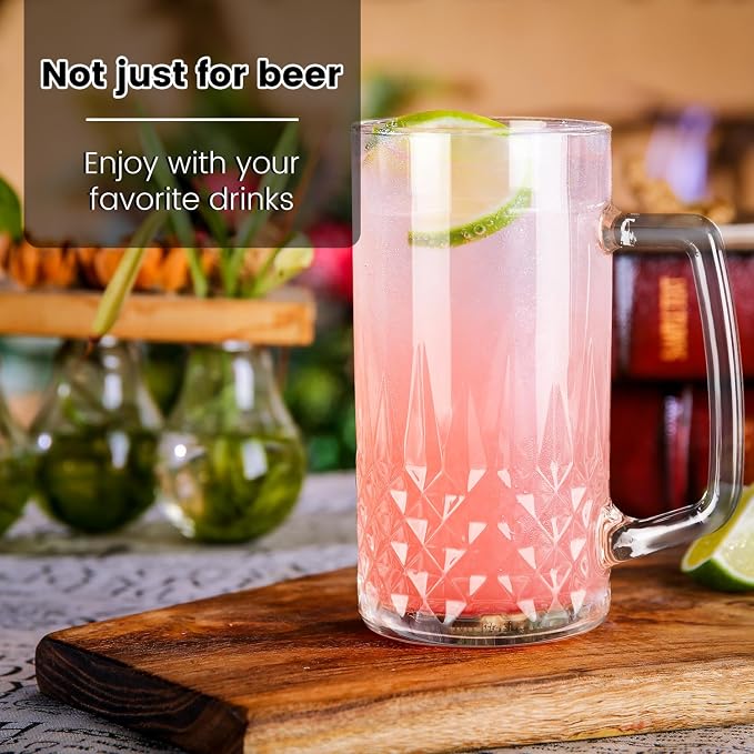 2 Pack Beer Mugs For Freezer, Double Wall Insulated Glasses – Freezer Mugs