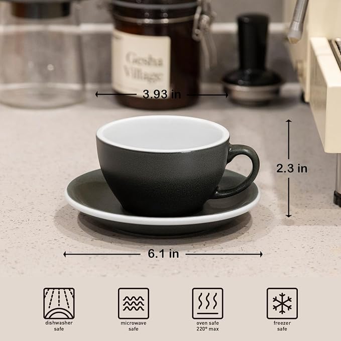 Loveramics Matt Cappuccino Cup, 8 oz Ceramic Latte Art Mug