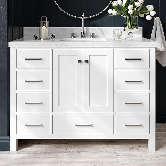 Cambridge 49" White Bathroom Vanity