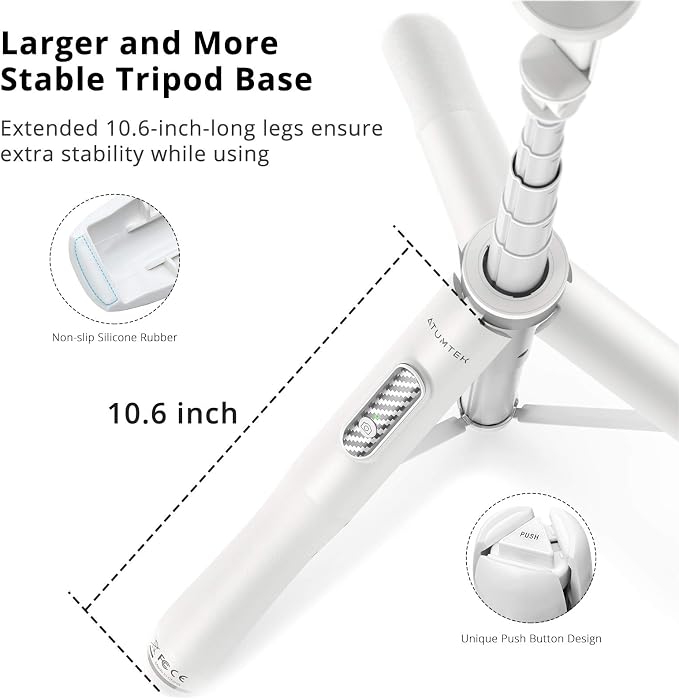 ATUMTEK 51" Selfie Stick Tripod, All in One Extendable Phone Tripod Stand