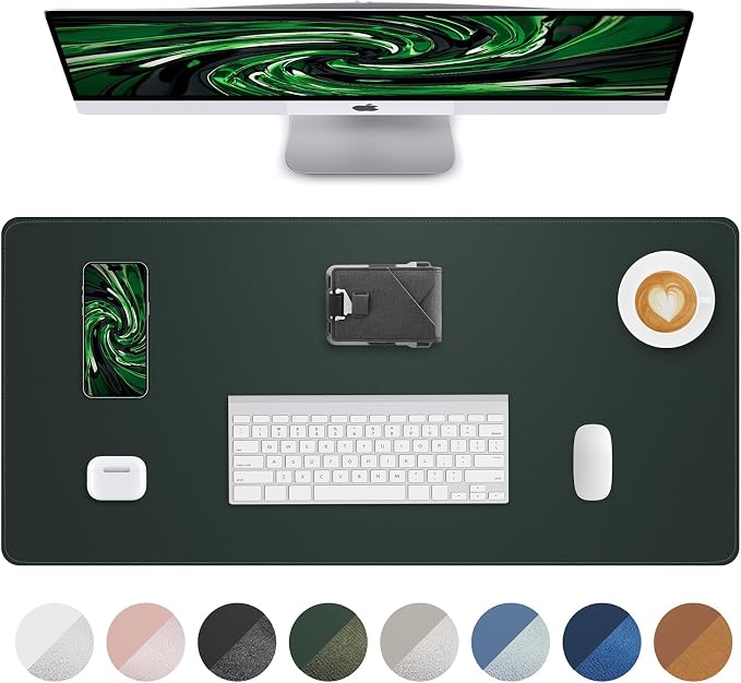 Leather Desk Pad Protector, Non-Slip PU Leather Blotter, Laptop Desk Pad