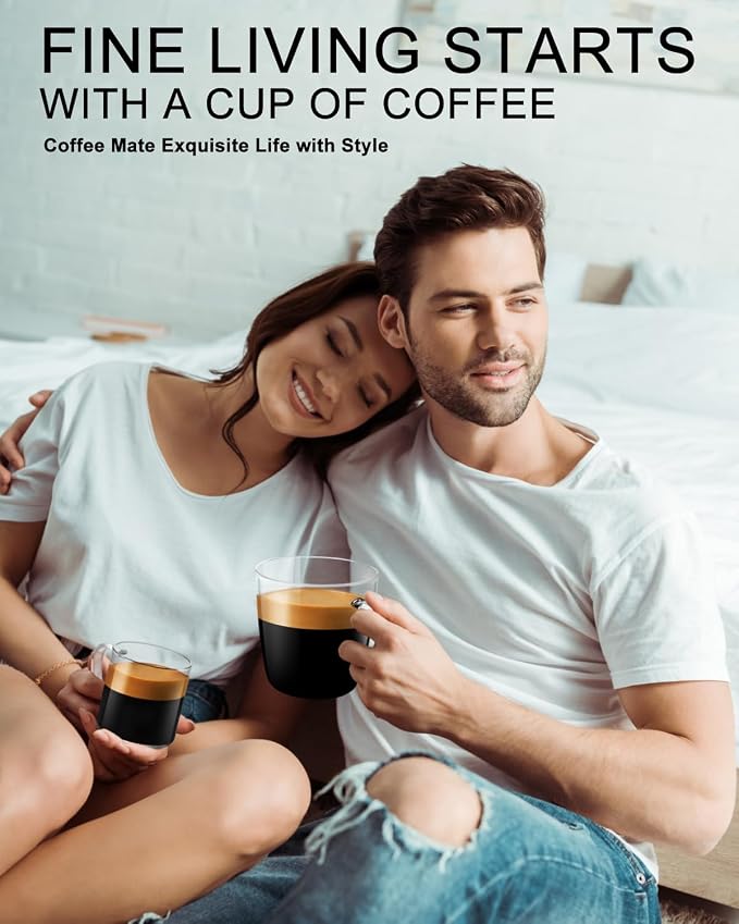 LUXU Glass Coffee Mugs, 24 oz Ice coffee cups, Large Beer Mugs Set of 2 |