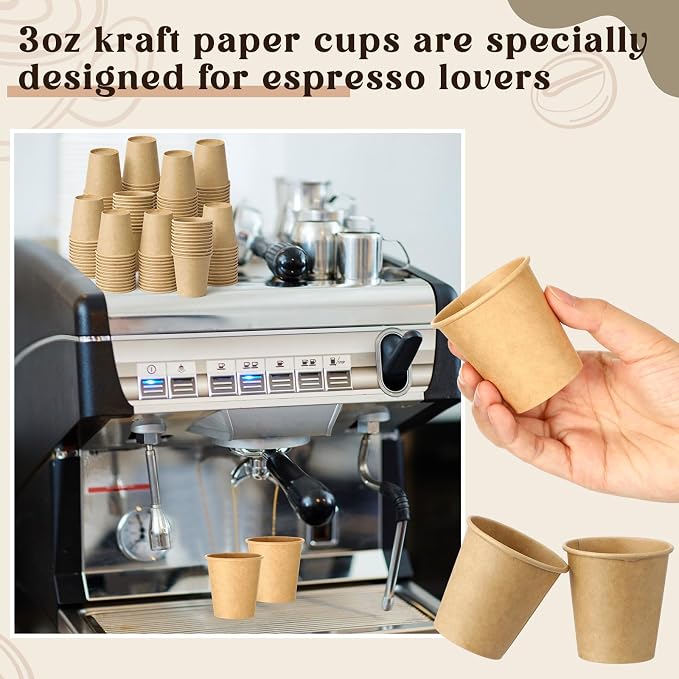 300 Pack 3oz Mini Coffee Cups Disposable Paper Cups Hot or Cold Beverage Cup