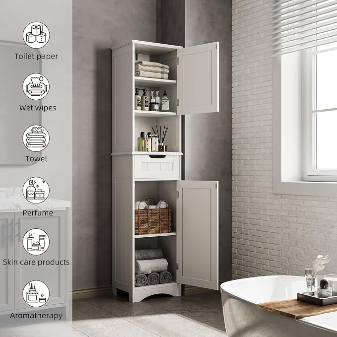 67" H Tall Bathroom Storage Cabinet