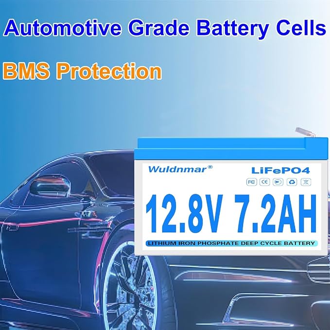 12V 7.2Ah LiFePO4 Battery, Lithium Battery
