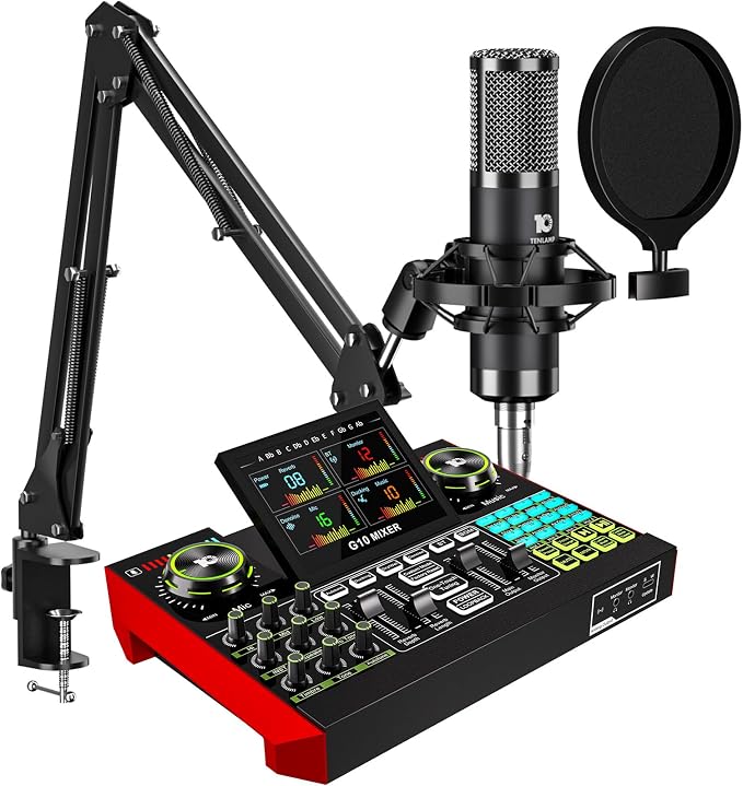 Podcast Equipment Bundle with 3.5mm Condenser Microphone