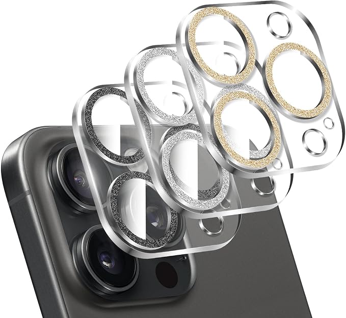 LucBuy 3PCS Sparkling Camera Lens Protector