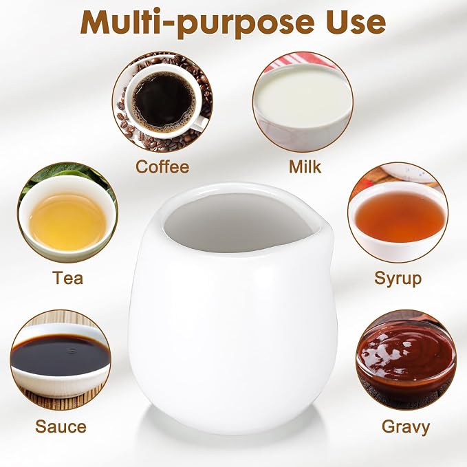 ULTECHNOVO 12 Pcs Ceramic Creamer Pitchers, Mini Milk Jugs