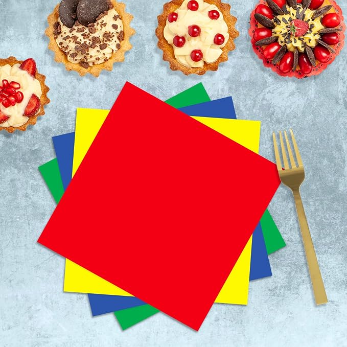 Oigco 60 PCS Colorful Paper Plates, Pastel Plates and Napkins, Rainbow