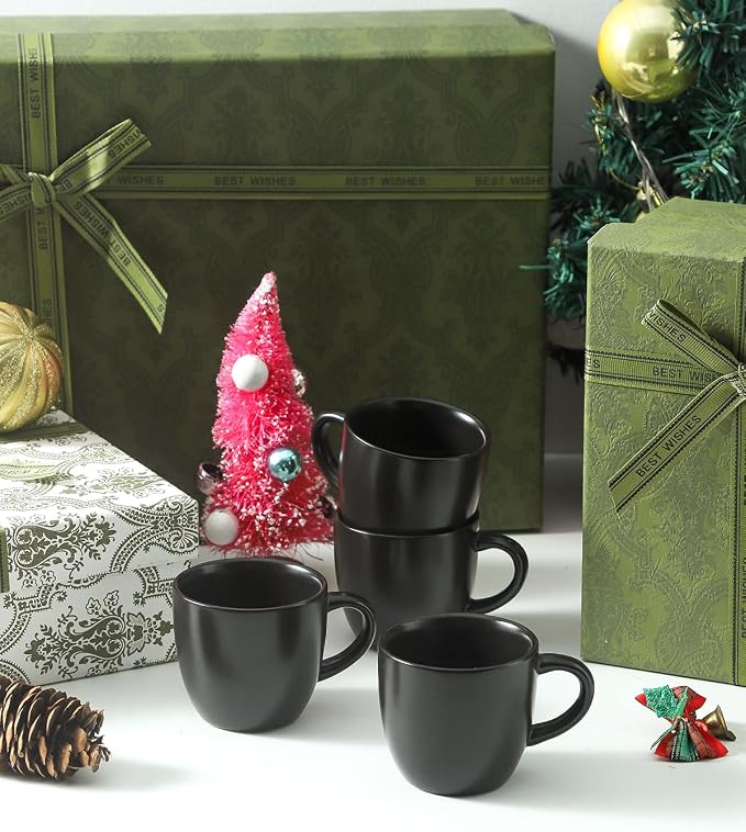 HASENSE 7OZ Espresso Cups, Ceramic Cappuccino Cups Set of 4