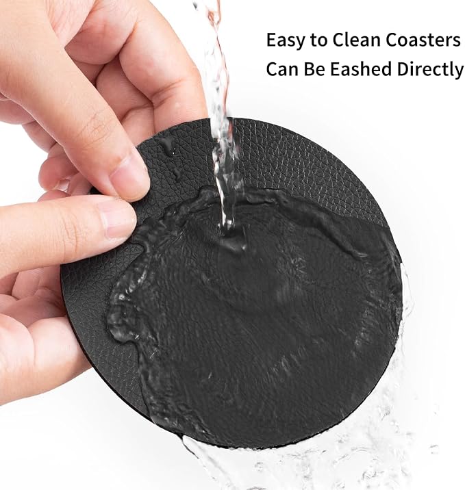 Faux Leather Drink Coasters